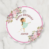 Tiny Dancer | Pink Floral Ballet Birthday Party Bedankjes Labels (Achterkant)