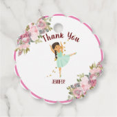 Tiny Dancer | Pink Floral Ballet Birthday Party Bedankjes Labels (Voorkant)