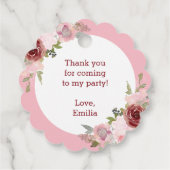 Tiny Dancer | Pink Floral Ballet Birthday Party Bedankjes Labels (Achterkant)