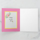 Tiny Dancer | Pink Floral Ballet Birthday Party Kaart (Binnen)