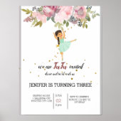 Tiny Dancer | Pink Floral Ballet Birthday Party Poster (Voorkant)