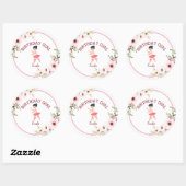 Tiny Dancer | Pink Floral Ballet Birthday Party Ronde Sticker (Vel)