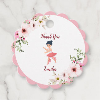 Tiny Dancer | Roze Bloemen Ballet Verjaardagsfeest Bedankjes Labels