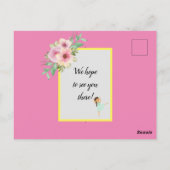 Tiny Dancer | Roze Bloemengeborduurd Ballet Verjaa Briefkaart (Achterkant)