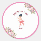 Tiny Dancer | Roze rode roos partij Ronde Sticker (Voorkant)