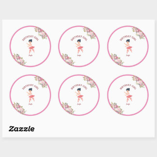 Tiny Dancer | Roze rode roos partij Ronde Sticker