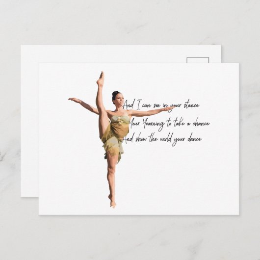 Tiny Dancer Series Green Briefkaart (Voorkant / Achterkant)