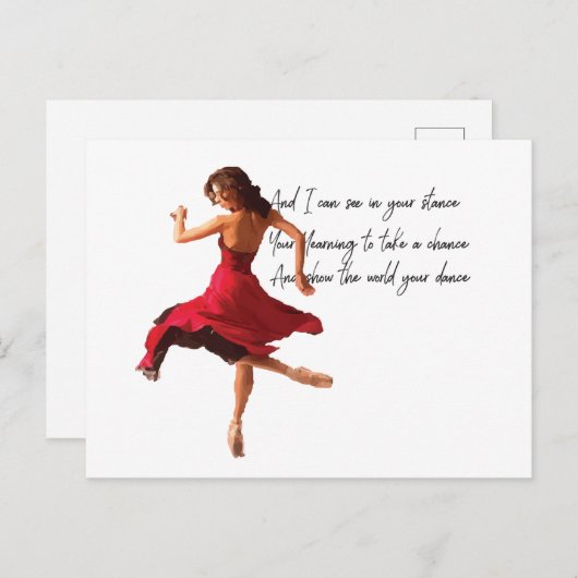 Tiny Dancer Series Red Briefkaart (Voorkant / Achterkant)