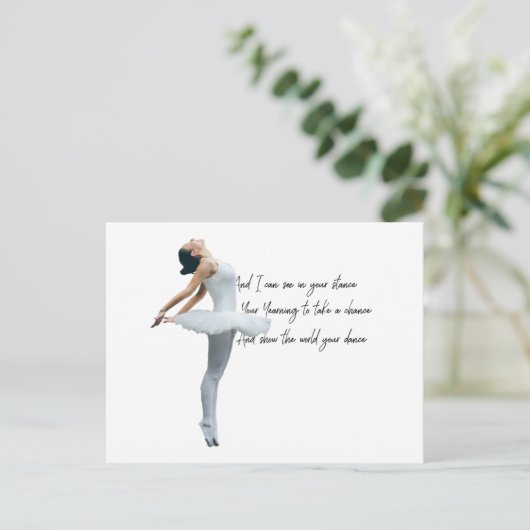 Tiny Dancer Series White Briefkaart (Staand voorkant)