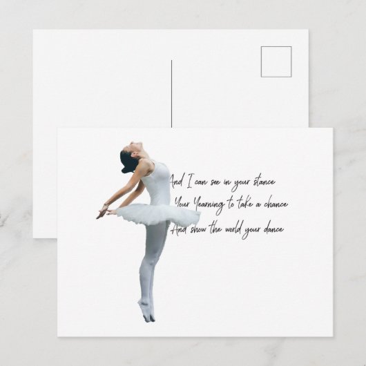 Tiny Dancer Series White Briefkaart (Voorkant / Achterkant)