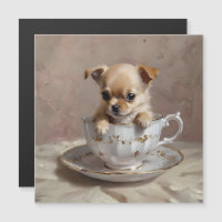 Tiny Delight: Chihuahua Puppy in een theekopje,