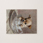Tiny Delight: Chihuahua Puppy in een theekopje, Legpuzzel (Horizontaal)
