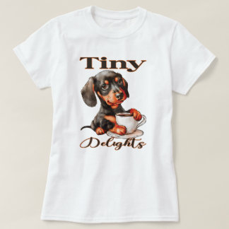 Tiny Delights-Koffie en teckel T-shirt