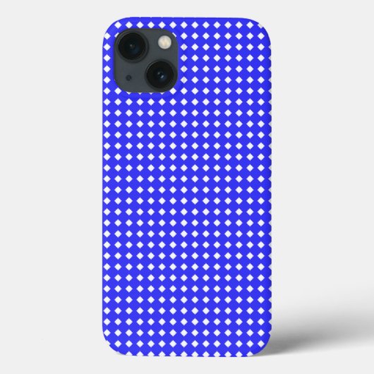 Tiny Diamonds Squares Pattern Cobalt Blue White Case-Mate iPhone Case (Achterkant)