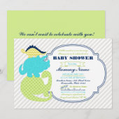 Tiny Dinos Dinosaur Baby shower Invite Kaart (Voorkant / Achterkant)