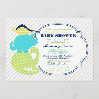 Tiny Dinos Dinosaur Baby shower Invite Kaart