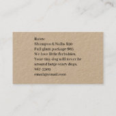 Tiny Dog Grooming Service Visitekaartje (Achterkant)