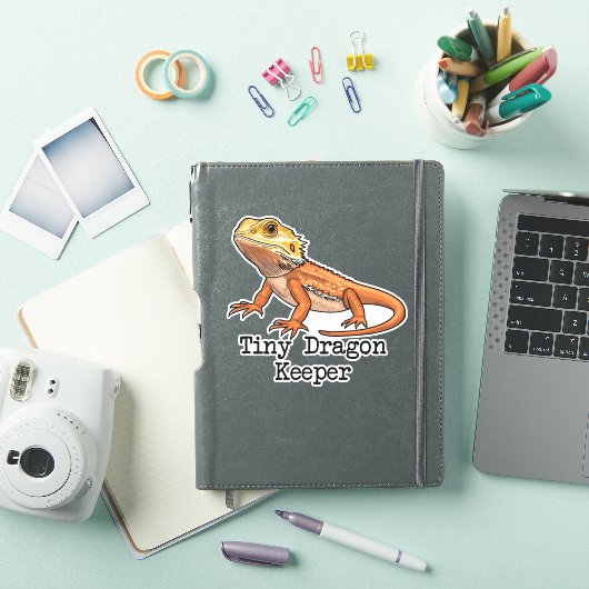 Tiny Dragon Keeper Bearded Dragon Sticker (iPad Cover)
