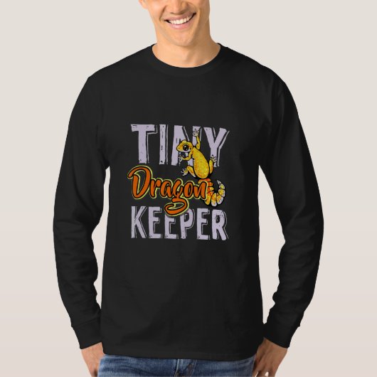 Tiny Dragon Keeper Leopard Gecko   Lizard Reptile T-shirt (Voorkant)