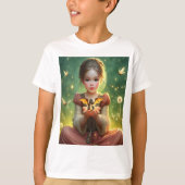 Tiny Dragon Keeper met Vlinders T-shirt (Voorkant)