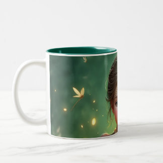 Tiny Dragon Keeper met Vlinders Tweekleurige Koffiemok