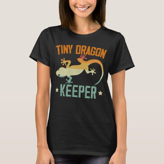 Tiny Dragon Keeper Reptiel Luipaard Gecko Lizard T-shirt (Voorkant)