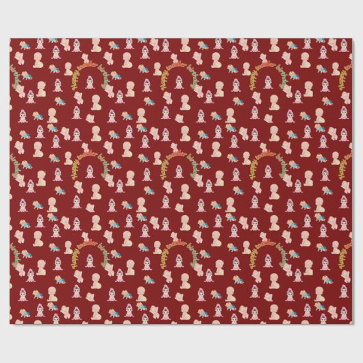 Tiny Dreams Day deep red Cadeaupapier (Vlak)