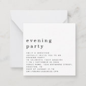 TINY Eenvoudige Tekst Bruiloft Avondfeest Uitnodig Notitiekaartje (Voorkant)