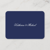 Tiny Elegant Minimal Navy Blue Wedding RSVP Informatiekaartje (Achterkant)