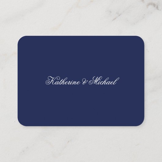 Tiny Elegant Minimal Navy Blue Wedding RSVP Informatiekaartje (Achterkant)