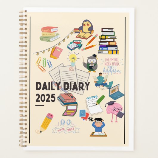 Tiny Emoji Magic - Een grillig Doodle Book Hoesje Planner (Voorkant)