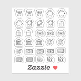 Tiny Everyday Icons Mini Finance Budgetplanner Sticker