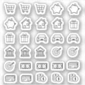 Tiny Everyday Icons Mini Finance Budgetplanner Sticker (Voorkant)