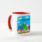 Tiny Explorer Stick Figure Hiking Illustration Mok (Voorkant links)