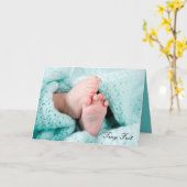 Tiny Feet - Geboorte in de familie nieuwe baby gro Kaart (Gele Bloem)