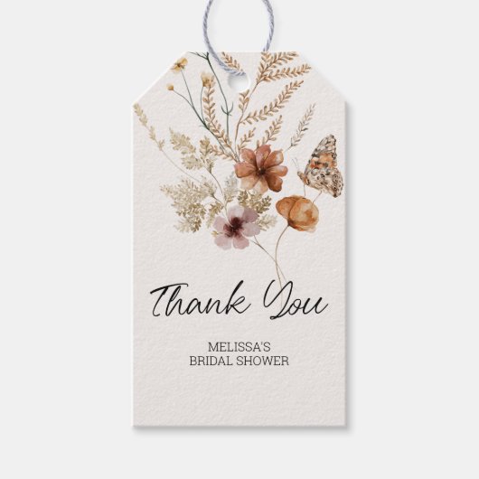 Tiny Floral Blooms Weddenschap Cadeaulabel (Voorkant)