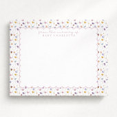 Tiny Floral Scalloped Nursery Note Card Kaart