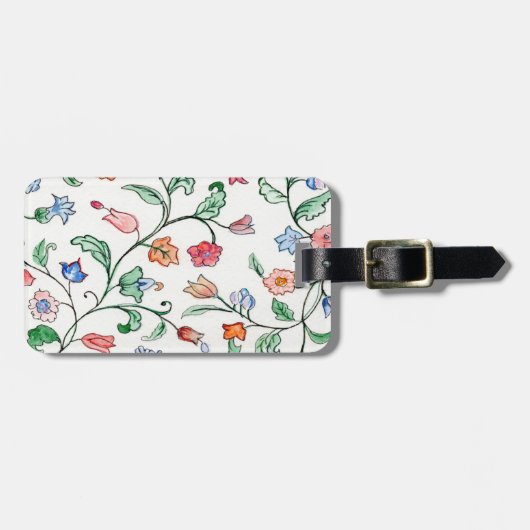 Tiny Floral Twine Bagagelabel. Bagagelabel (Voorkant horizontaal)