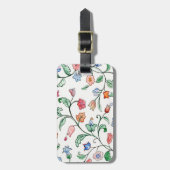 Tiny Floral Twine Bagagelabel. Bagagelabel (Voorkant verticaal)