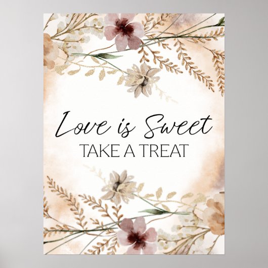 tiny Floral Wedding Love Poster (Voorkant)