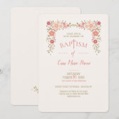 Tiny Florals Baptisme Uitnodiging (Voorkant / Achterkant)