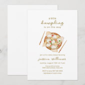 Tiny Flower Bao Dumpling Baby Borrelnoon Kaart (Voorkant / Achterkant)