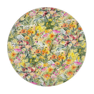 Tiny Flowers Field: heldere Waterverf. Snijplank