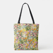 Tiny Flowers Field: heldere Waterverf. Tote Bag (Achterkant)