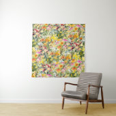 Tiny Flowers Field: heldere Waterverf. Wandkleed (In situ)