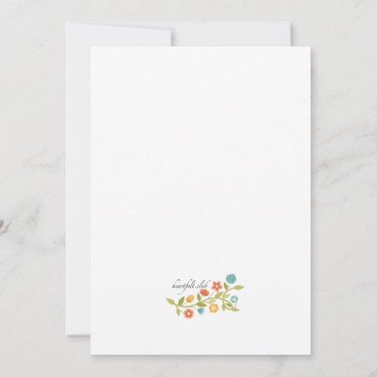 Tiny Flowers Foto geboorte aankondiging (Achterkant)