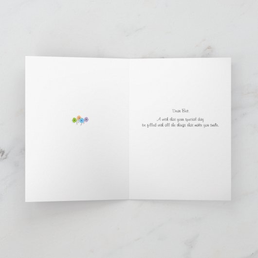 Tiny Flowers Happy 65th Birthday Kaart (Binnen)