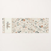 Tiny Flowers Rustieke Chique Patroon Naam Monogram Yogamat (Achterkant (horizontaal))