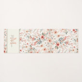 Tiny Flowers Rustieke koraal Patroon Naam Monogram Yogamat (Achterkant (horizontaal))