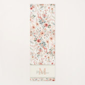 Tiny Flowers Rustieke koraal Patroon Naam Monogram Yogamat (Voorkant)